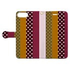 orange_honeyのストライプと水玉 Book-Style Smartphone Case:Opened (outside)