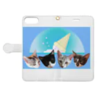 保護猫カフェ「駒猫」さん家のNo.7 フルーツ4兄弟♪ Book-Style Smartphone Case:Opened (outside)