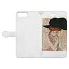 Art Baseのグスタフ・クリムト / 1910 / The Black Feather Hat / Gustav Klimt Book-Style Smartphone Case:Opened (outside)
