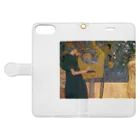 Art Baseのグスタフ・クリムト / 音楽 / 1895 / Music / Gustav Klimt 手帳型スマホケースを開いた場合(外側)