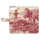 J. Jeffery Print Galleryのトワルドジュイ Toile de Jouy Book-Style Smartphone Case:Opened (outside)