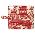 J. Jeffery Print Galleryのトワルドジュイ Toile de Jouy 手帳型スマホケースを開いた場合(外側)