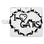 乃舞のI ♡ CATS Book-Style Smartphone Case:Opened (outside)