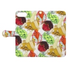 檸檬飴のクレステッドゲッコー×フルーツ盛り合わせ Book-Style Smartphone Case:Opened (outside)