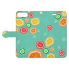 Chicchi Satoのカンキツポップ Book-Style Smartphone Case:Opened (outside)