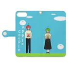 がむ/ゆるパーソンドッターのDots Good Person ~Apple Couple 手帳型スマホケースを開いた場合(外側)