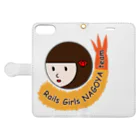 railsgirls-nagoyaのRailsGirlsNagoyaチームマスコットグッズ 手帳型スマホケースを開いた場合(外側)