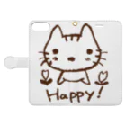 Gallery_shihotのHappy!Cat Book-Style Smartphone Case:Opened (outside)