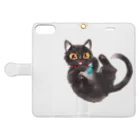 #保護猫カフェひだまり号の小町シリーズ Book-Style Smartphone Case:Opened (outside)