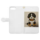 バーニーズマウンテンドッグ愛好家のバーニーズマウンテンDogちゃん Book-Style Smartphone Case:Opened (outside)