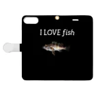 青森県産タイプゴールド@はてなブログのI LOVE fish 手帳型スマホケースを開いた場合(外側)