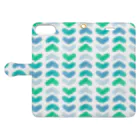 night_flightのwave_blue Book-Style Smartphone Case:Opened (outside)