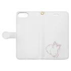 猫と犬の上をむく猫さん Book-Style Smartphone Case:Opened (outside)