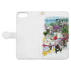 吉沢深雪の猫とペンギンと旅気分 Book-Style Smartphone Case:Opened (outside)