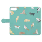 mayuのねこだらけミント Book-Style Smartphone Case:Opened (outside)