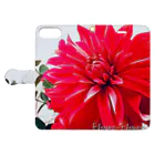 Flower-Flowerのダリア Book-Style Smartphone Case:Opened (outside)