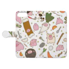 こむぎ（muimugi）のとんじるごっこ Book-Style Smartphone Case:Opened (outside)