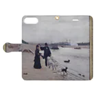 釜萢堂《かまやちどう》美術販売の「Les berges de la Seine」 Béraud, Jean／Paris Musées Book-Style Smartphone Case:Opened (outside)