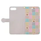 merongのミルキーパッチワーク風♡前面♪(犬) Book-Style Smartphone Case:Opened (outside)