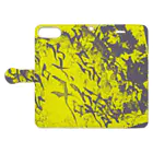 兎派のH.I.W.M.T.L #2(yellow×gray) Book-Style Smartphone Case:Opened (outside)