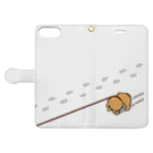 semioticaの雪のイヤイヤ柴犬 Book-Style Smartphone Case:Opened (outside)