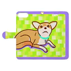 ULI_Tetoのテトさん(犬) Book-Style Smartphone Case:Opened (outside)