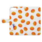 BenizakeのFlute series -orange- white Book-Style Smartphone Case:Opened (outside)