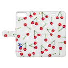 BenizakeのFlute series -cherry- white Book-Style Smartphone Case:Opened (outside)