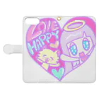 ナマコラブ💜👼🏻🦄🌈✨のおにぎりチワワ NAMACOLOVE LOVE＆HAPPY 手帳型スマホケースを開いた場合(外側)