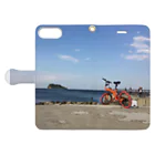 湘南の風景　 Seaside landscape at Shonan area in japanのBike by the sea 手帳型スマホケースを開いた場合(外側)