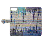 Hana Sungo　はなさんごのHand weaving-blue×3 Book-Style Smartphone Case:Opened (outside)