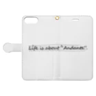 YAG STOREのlife is about andante 手帳型スマホケースを開いた場合(外側)