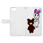 YAG STOREの娘の絵シリーズ～rabbit＆bear～ Book-Style Smartphone Case:Opened (outside)