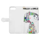 koujirou@mixedmediaのHello World! Book-Style Smartphone Case:Opened (outside)