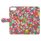 いぼくまのFesta green × pink Book-Style Smartphone Case:Opened (outside)