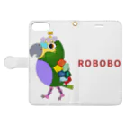 ねこぜや のROBOBO アオボウシインコ Book-Style Smartphone Case:Opened (outside)