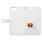 Hello Happy Catのじろにゃんたちとハンバーガー Book-Style Smartphone Case:Opened (outside)