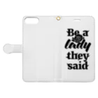 NOBODY754のBe A Lady They Said (Black) Book-Style Smartphone Case:Opened (outside)