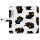 栞南シチの黒猫　トイくん Book-Style Smartphone Case:Opened (outside)