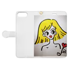 まみまりあの金髪AnimA さん Book-Style Smartphone Case:Opened (outside)