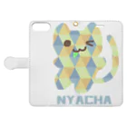 NYACHA&BOOCHAのさんかくガラガラにゃーちゃ、 Book-Style Smartphone Case:Opened (outside)