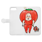 もっちハウスのもちもちトマト🍅 Book-Style Smartphone Case:Opened (outside)