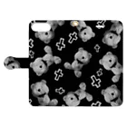 💜Salon de Lucia💜のPeek-a-boo CROSS Teddy Monochrome Random Book-Style Smartphone Case:Opened (outside)