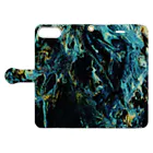 兎派のpaint_01_landscape(emerald) Book-Style Smartphone Case:Opened (outside)