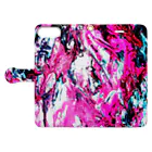 兎派のpaint_01_landscape(vivid pink) Book-Style Smartphone Case:Opened (outside)