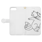 apparecatの踊るあっぱれ猫１ Book-Style Smartphone Case:Opened (outside)