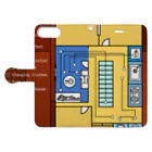 AGOAのモーニングルーティン　黄 Book-Style Smartphone Case:Opened (outside)