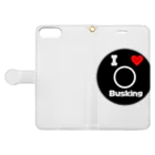 0965 brandのI love Busking  手帳型スマホケースを開いた場合(外側)