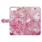 白玉フルーツポンチのstrawberry milk tea ♡ Book-Style Smartphone Case:Opened (outside)