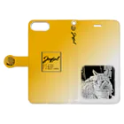 .JUICY-SHOP. | JOYFULのJOYFUL | Requesting Cat | 山吹色 Book-Style Smartphone Case:Opened (outside)